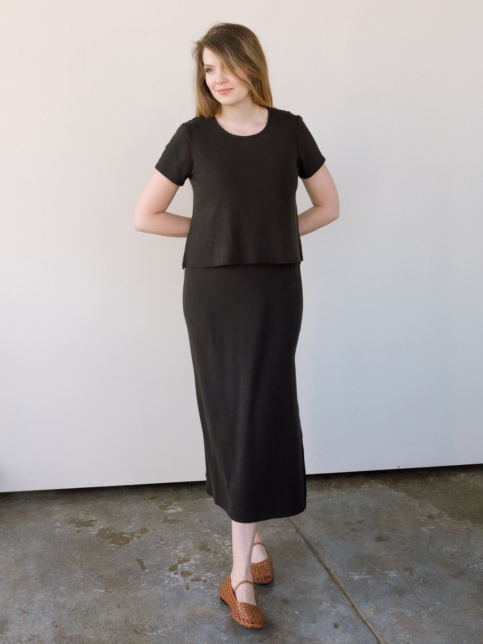 The Ribbed Nursing Dress Black / Small The Ribbed Nursing Dress Black / Small